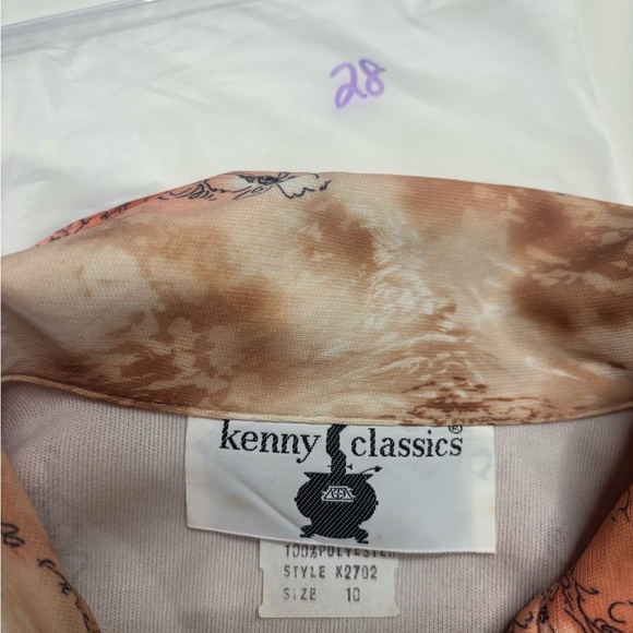 Vintage 1970's Long Sleeve Printed Button Up Maxi Dress Kenny Classics Size 10 - Picture 6 of 7